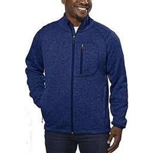 Avalanche Men's Blue Sweater Fleece Full Zip Jacket Mock Neck - Size XXL